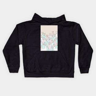 Llama Party - Pastel and Beige Kids Hoodie